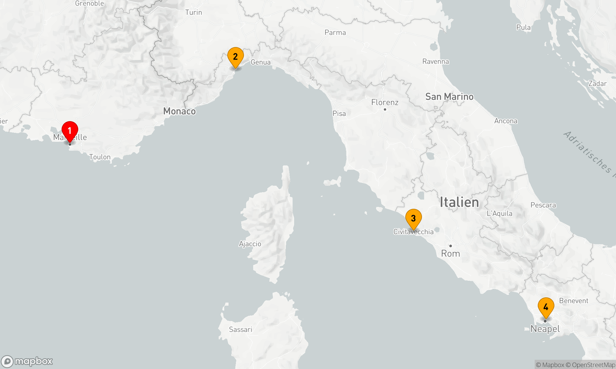 Route 3 Nächte - Mittelmeerzauber: Von der französischen Küste bis zum Vesuv