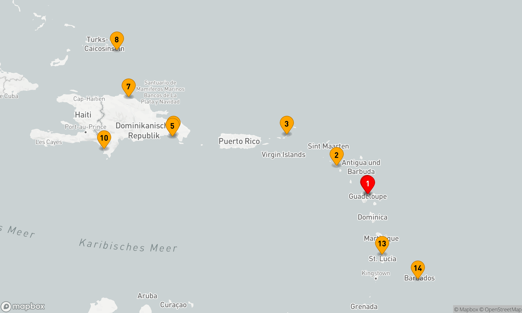 Route 14 Nächte - Karibische Entdeckungsreise - Geheimnisse und Paradiese