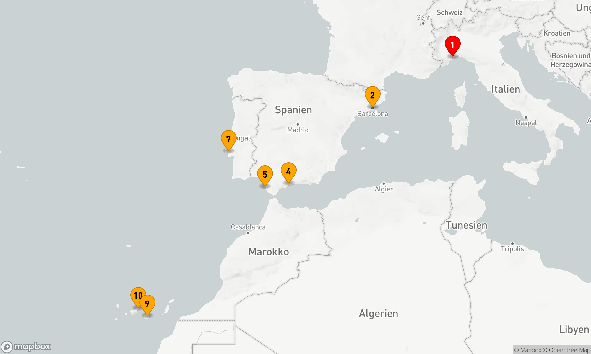 Route 9 Nächte - Mediterrane Entdeckungsreise bis zur Insel des ewigen Frühlings