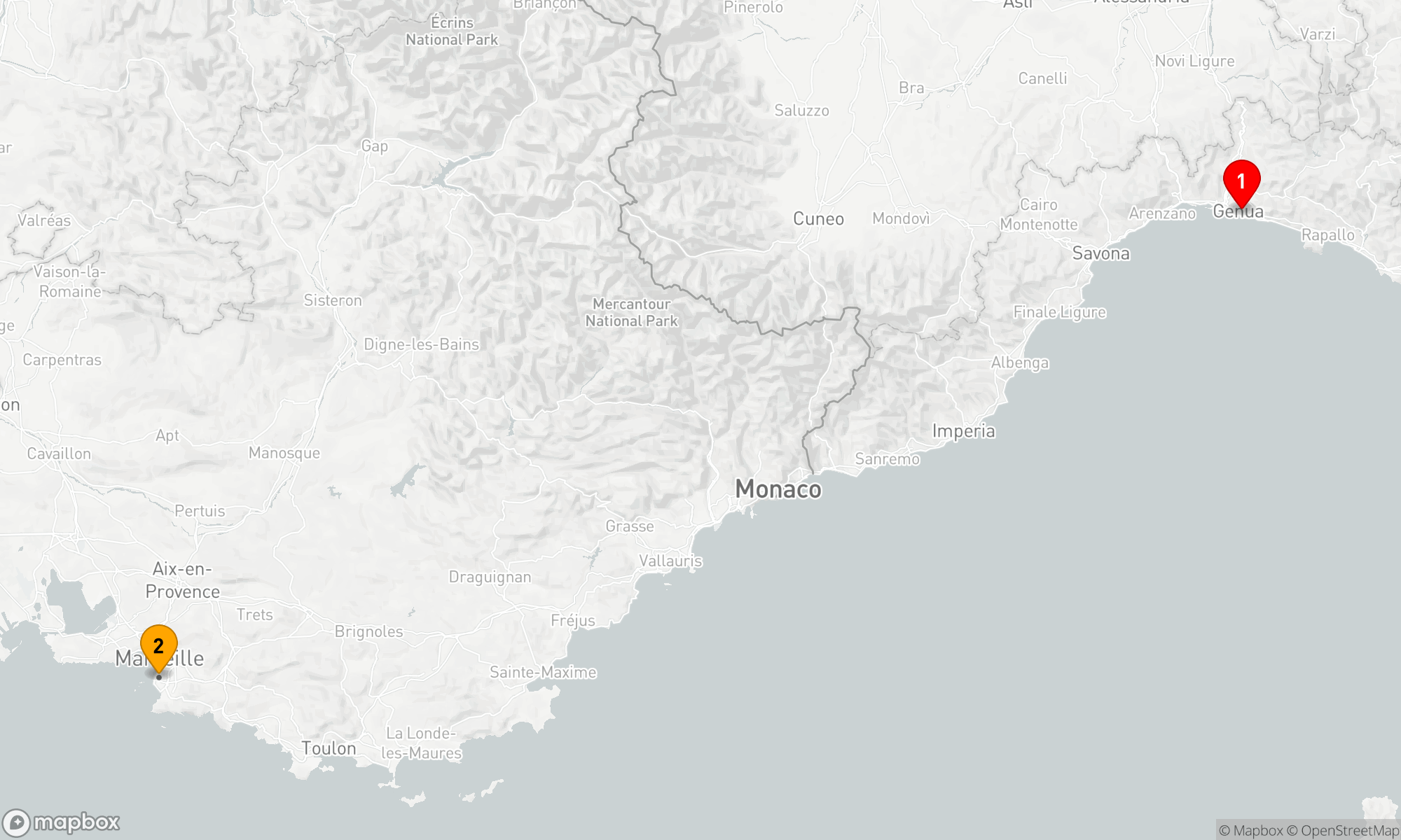Route 1 Nacht - Mediterranes Erlebnis: Städte und Meer