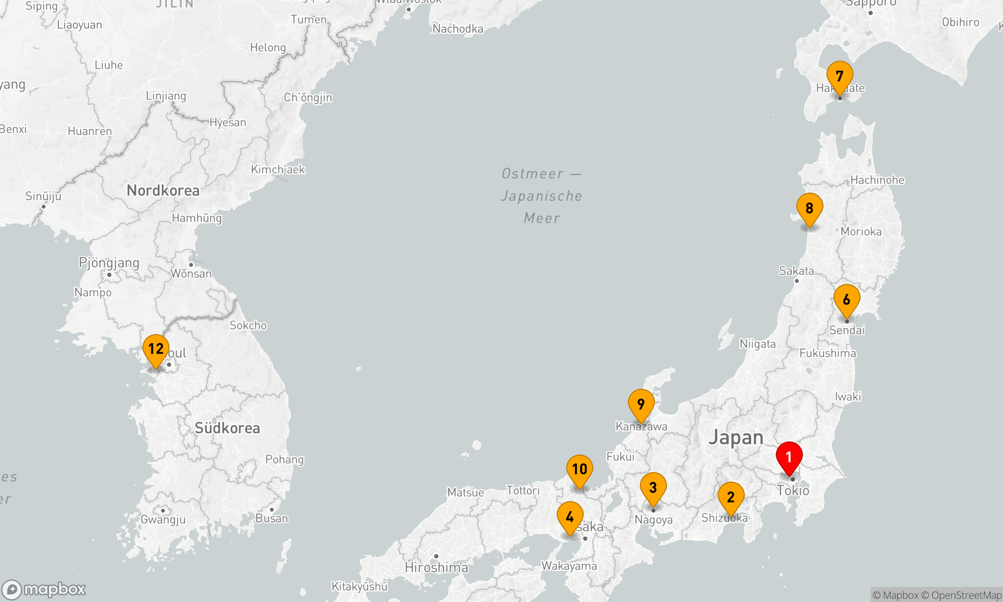 Route 11 Nächte - Schätze der japanischen Küste bis nach Korea