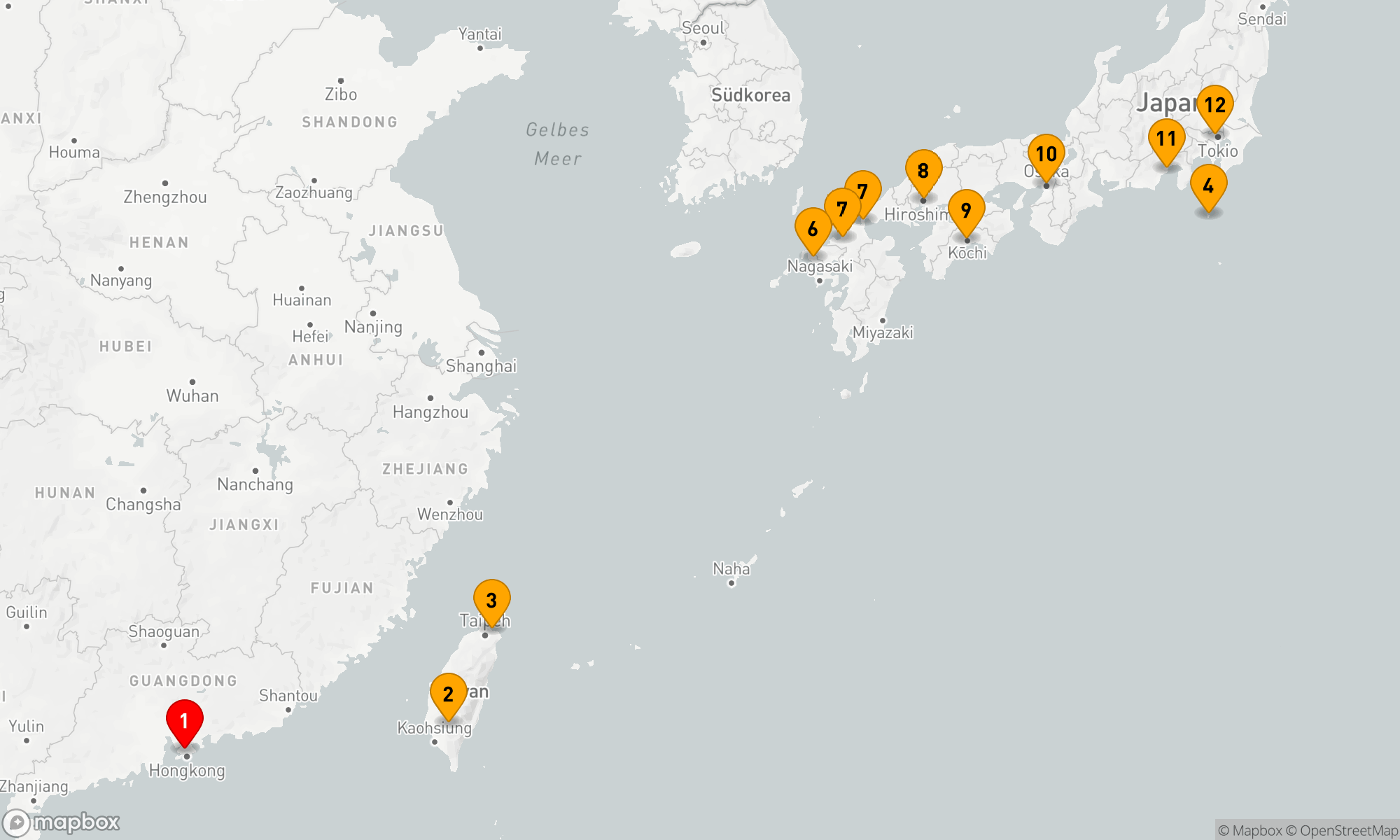 Route 11 Nächte - Perlen Asiens: Von Hongkong nach Tokyo