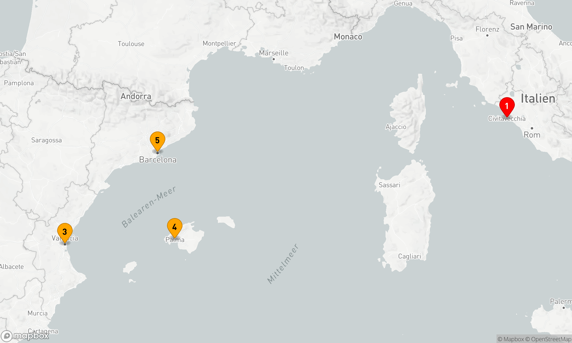 Route 4 Nächte - Mittelmeerzauber: Von der Ewigen Stadt zur katalanischen Hauptstadt