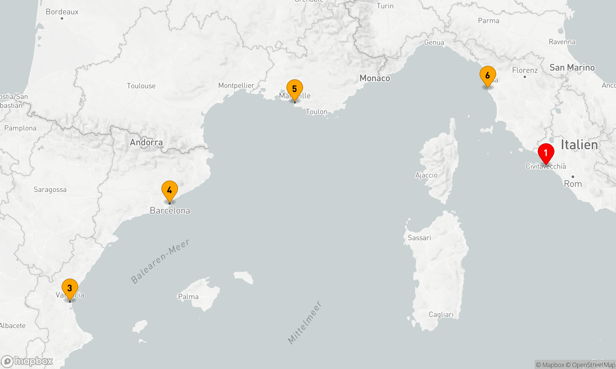 Route 6 Nächte - Mediterrane Melodienreise