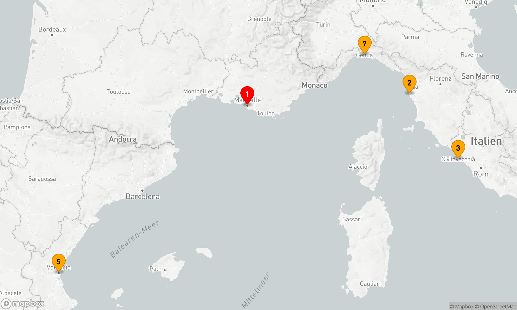 Route 7 Nächte - Mediterranes Erlebnis mit MSC