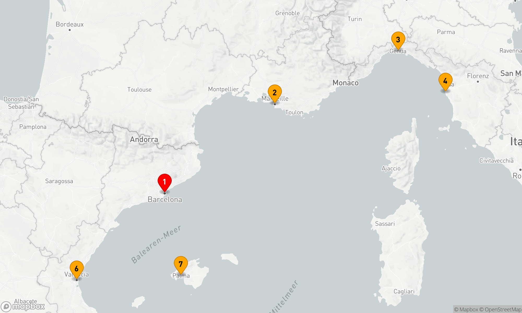 Route 7 Nächte - Mediterrane Entdeckungsreise ab Barcelona