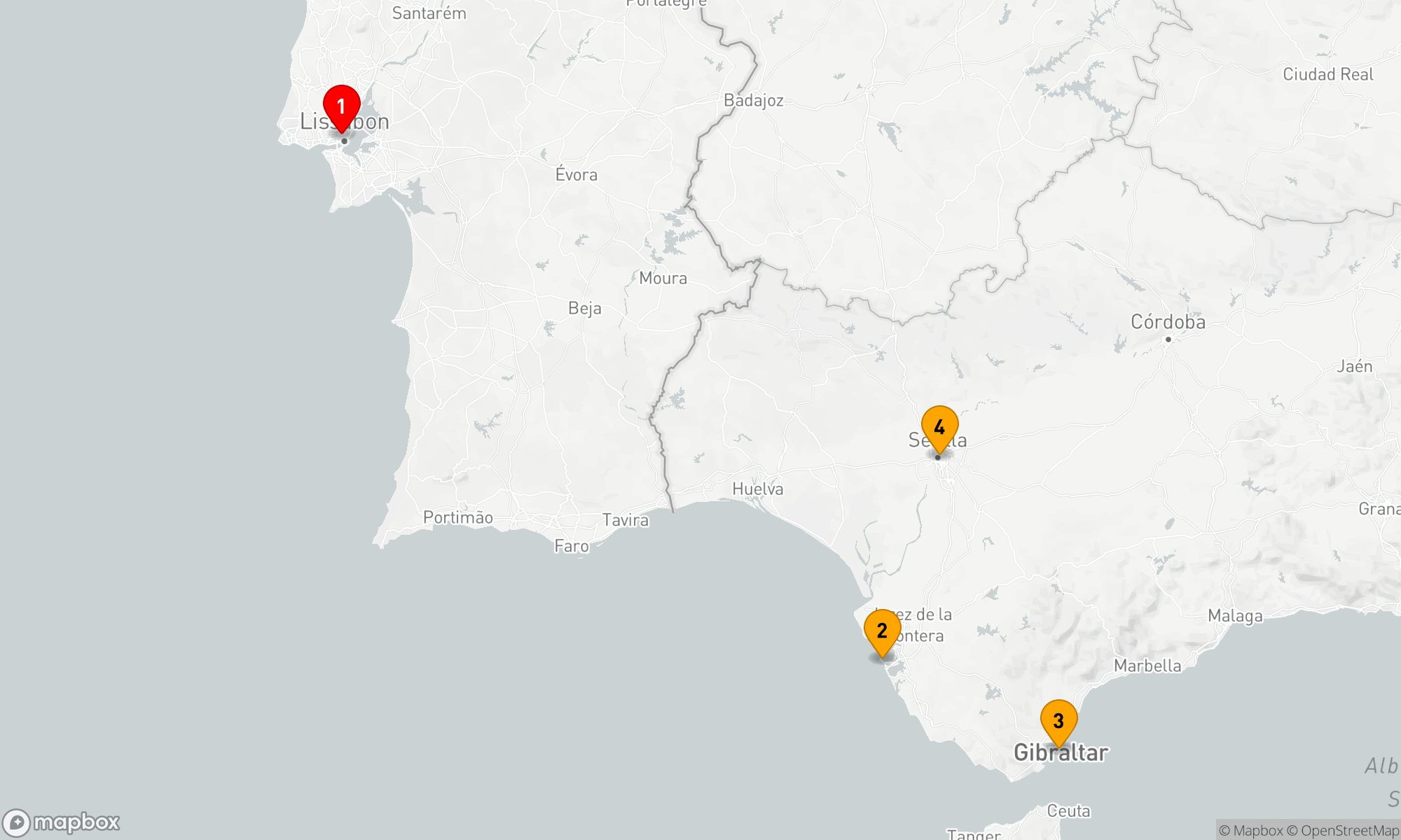 Route 6 Nächte - PORTUGAL & SPANIEN KREUZFAHRT:  LISSABON,  CADIZ & SEVILLA