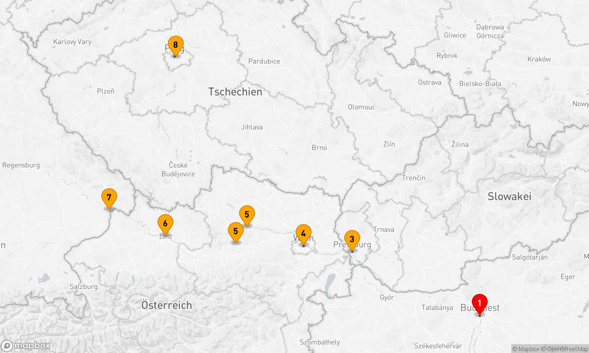 Route 10 Nächte - Perlen der Donau mit Prag