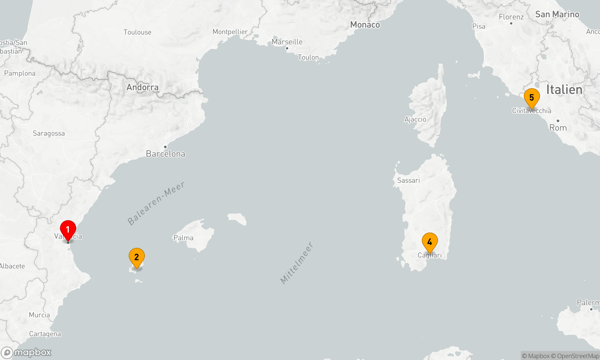 Route 4 Nächte - Mediterrane Melodien auf hoher See