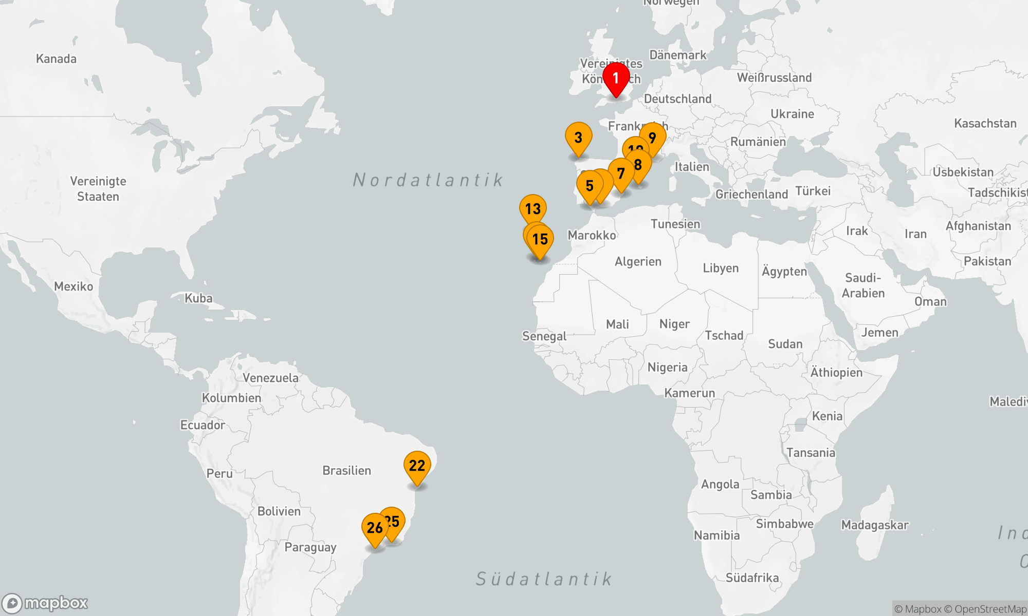 Route 25 Nächte - Von der britischen Küste zu den Tropenperlen