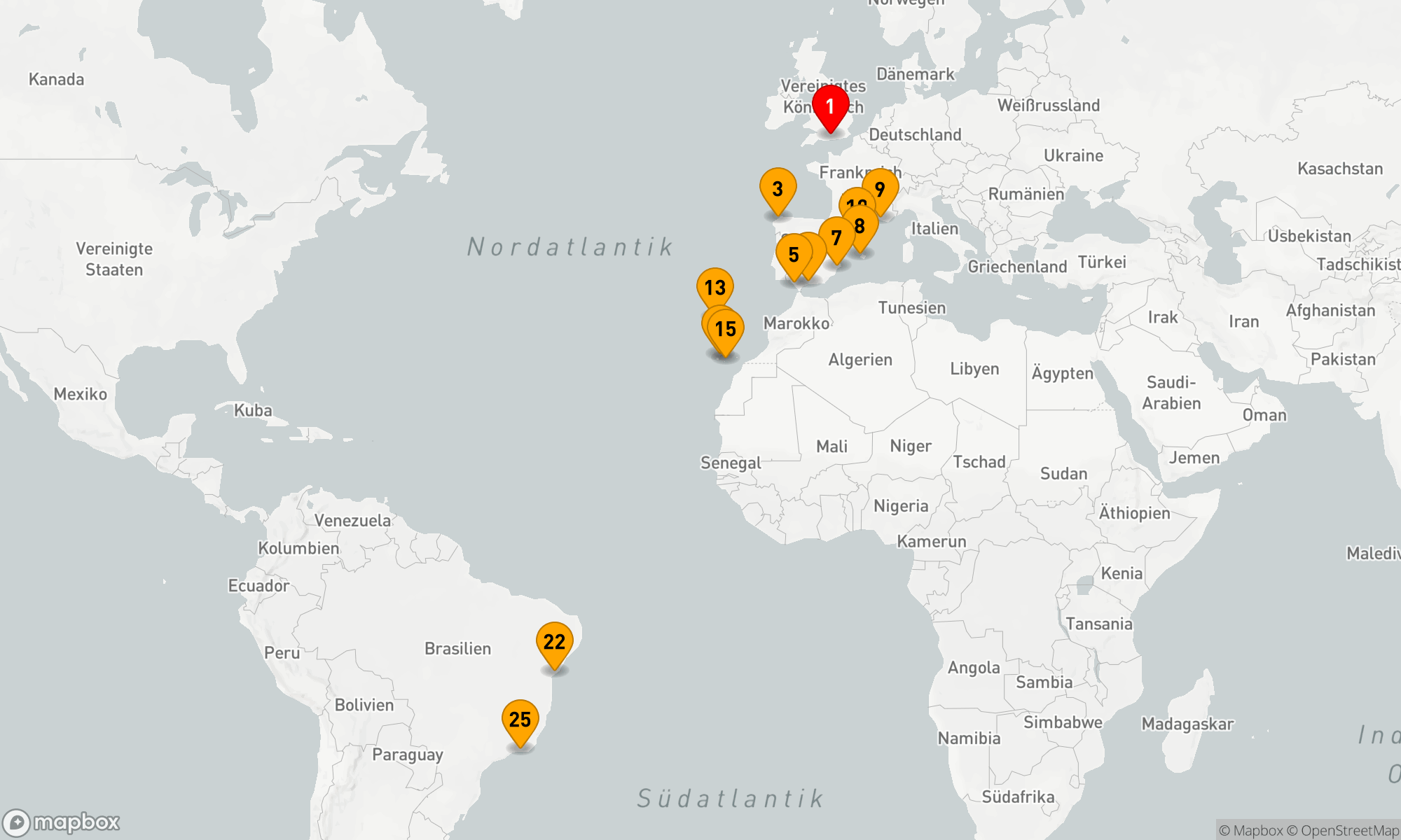 Route 24 Nächte - Entdeckungsreise von Europa nach Südamerika