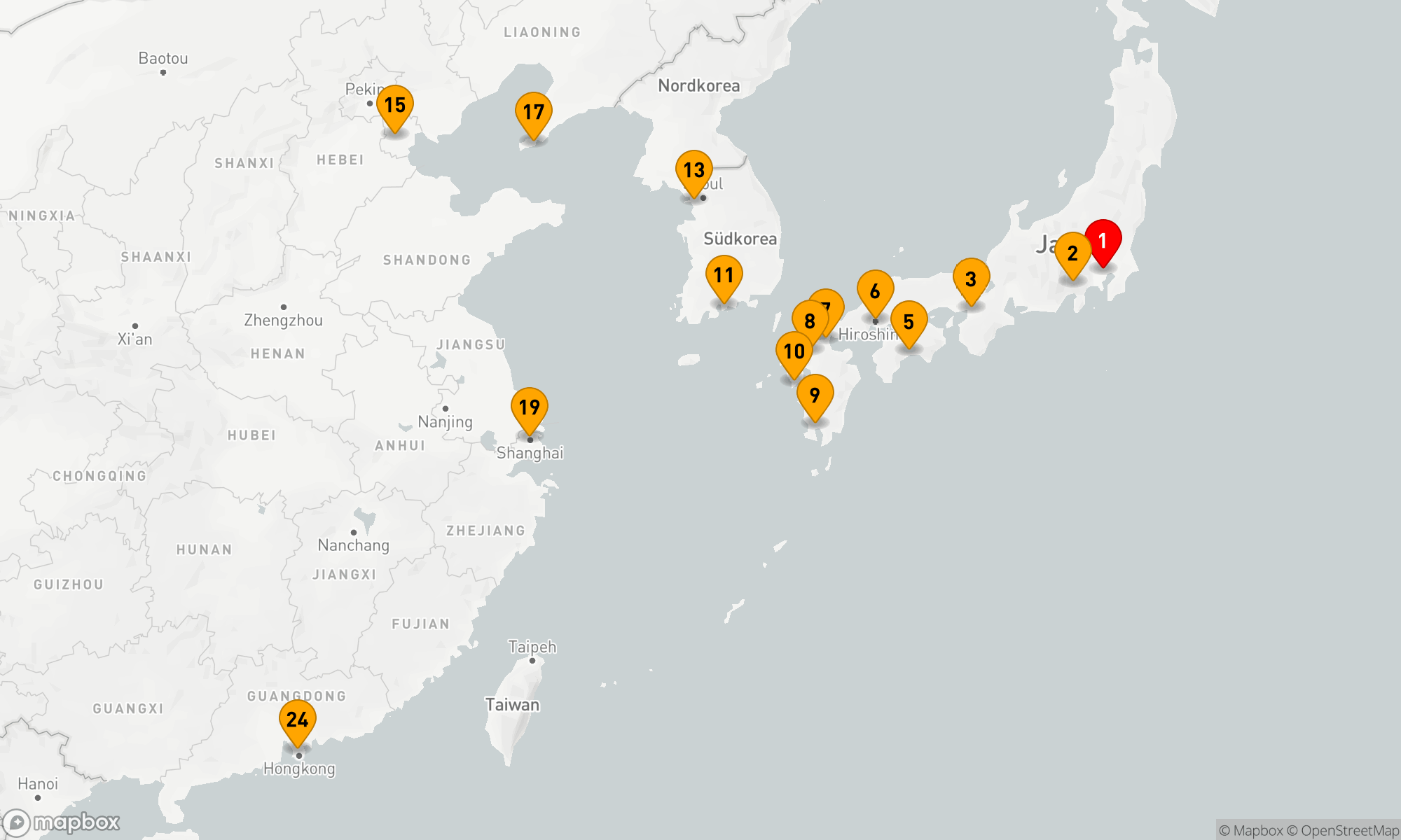 Route 24 Nächte - KREUZFAHRT JAPAN,  KOREA & CHINA: TOKYO,  SEOUL & SHANGHAI