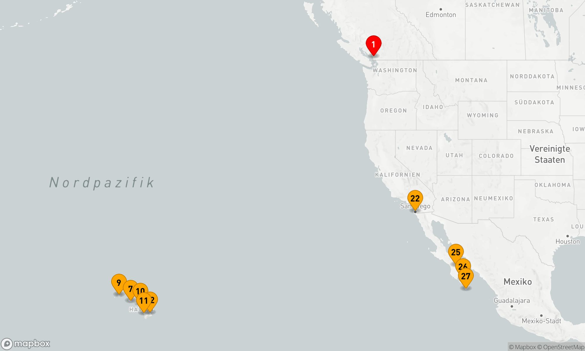 Route 28 Nächte - KREIS HAWAII,  PAZIFIKKÜSTE & KORALLENMEER