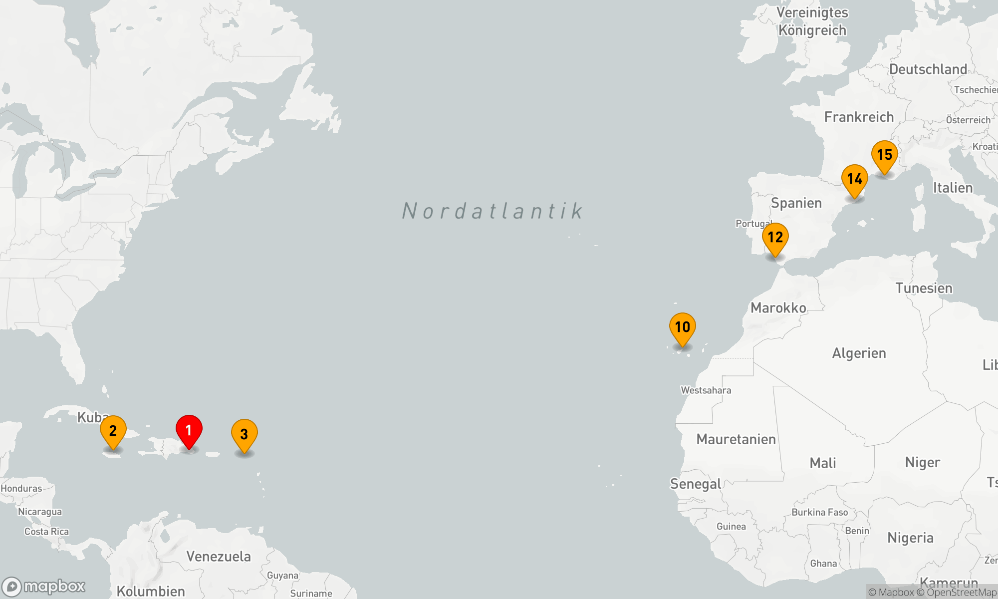 Route 14 Nächte - Karibik-Mittelmeer Entdeckerfahrt