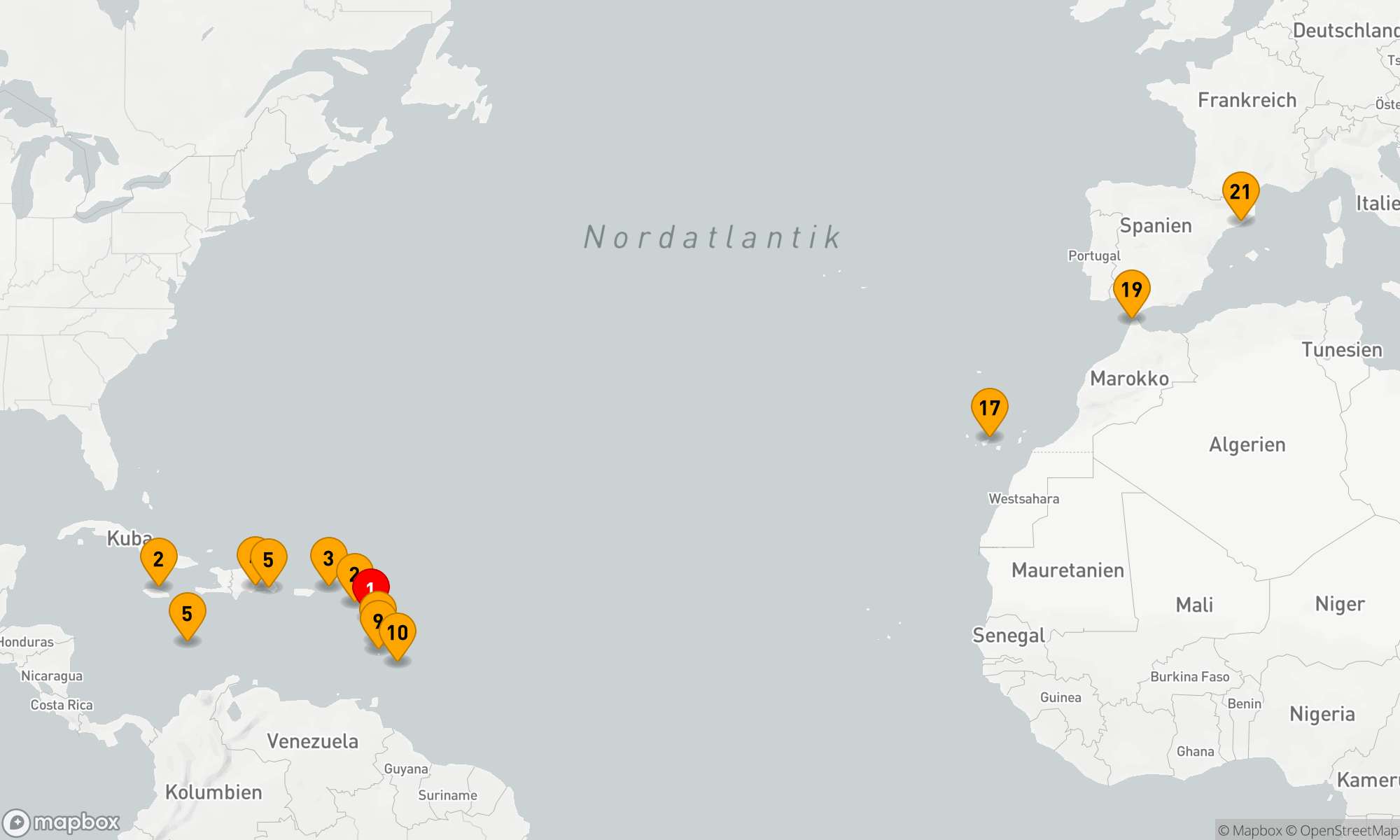 Route 20 Nächte - Exotische Entdeckungsfahrt von der Karibik bis zum Mittelmeer