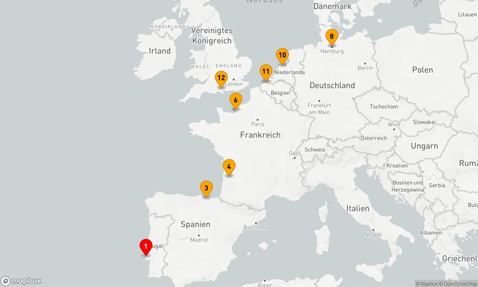 Route 11 Nächte - Europäische Küstenimpressionen