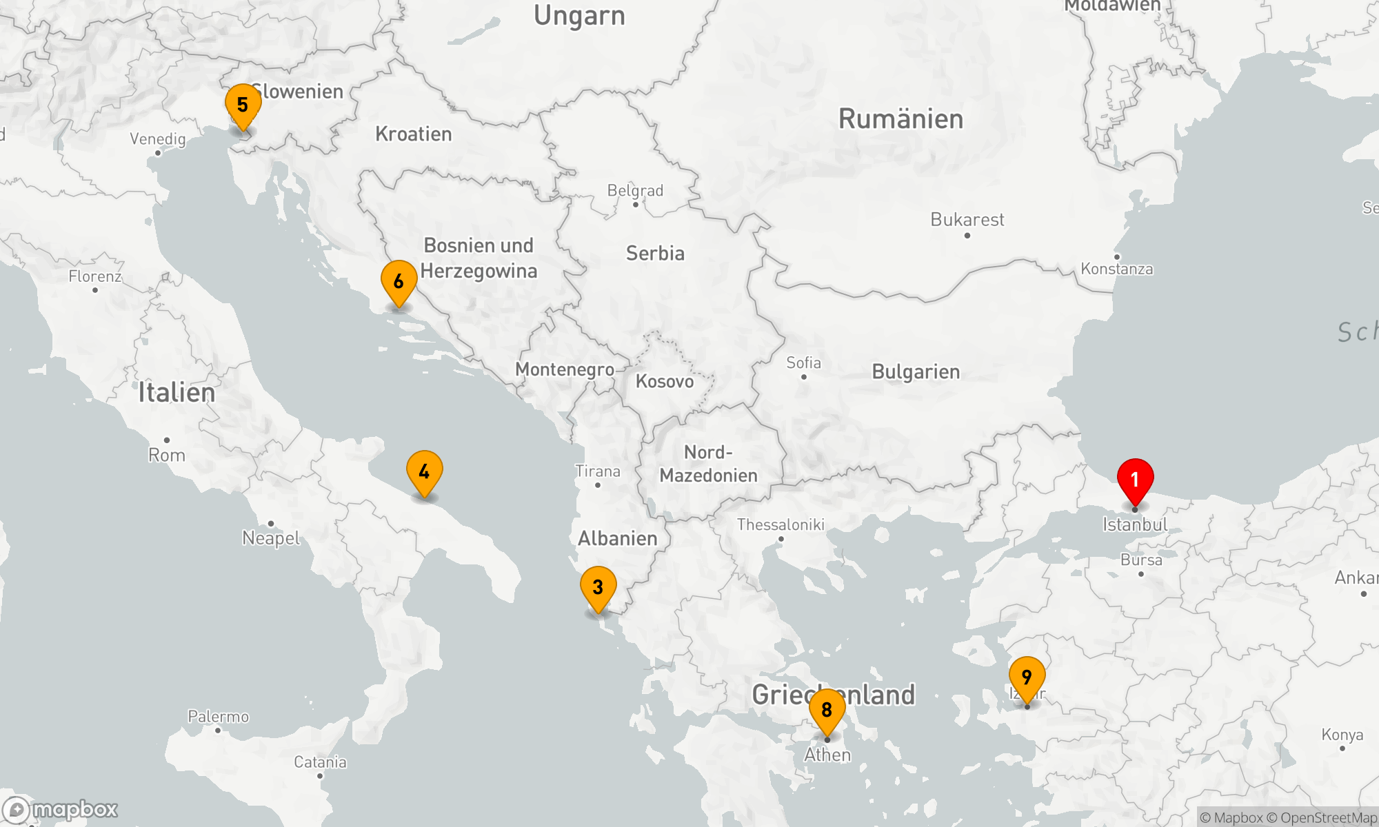Route 9 Nächte - Perlen des Mittelmeers: Kultur und Küstenwunder