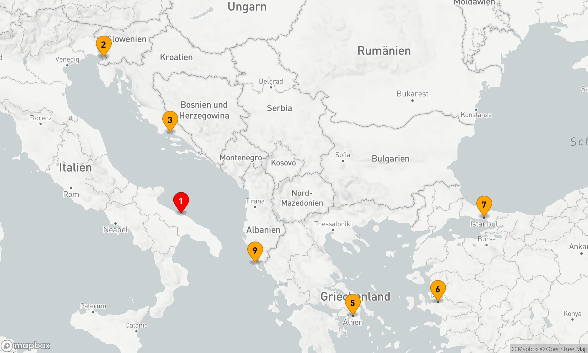 Route 9 Nächte - Das Mittelmeer-Mosaik Abenteuer