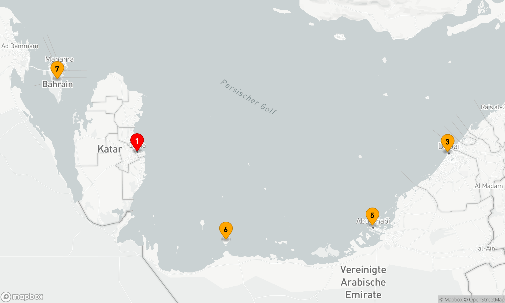 Route 7 Nächte - Arabische Perlenkreuzfahrt