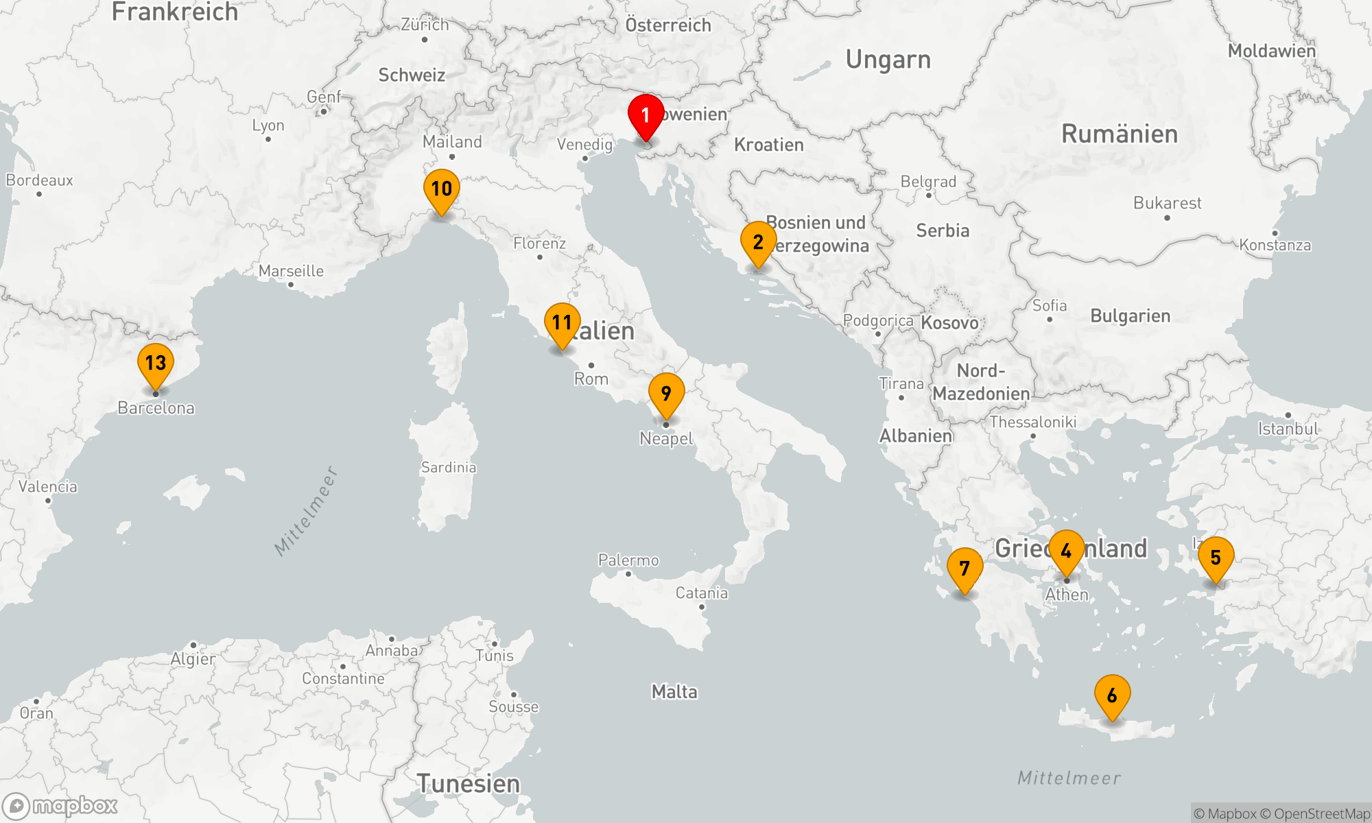 Route 12 Nächte - Mediterrane Entdeckungsreise