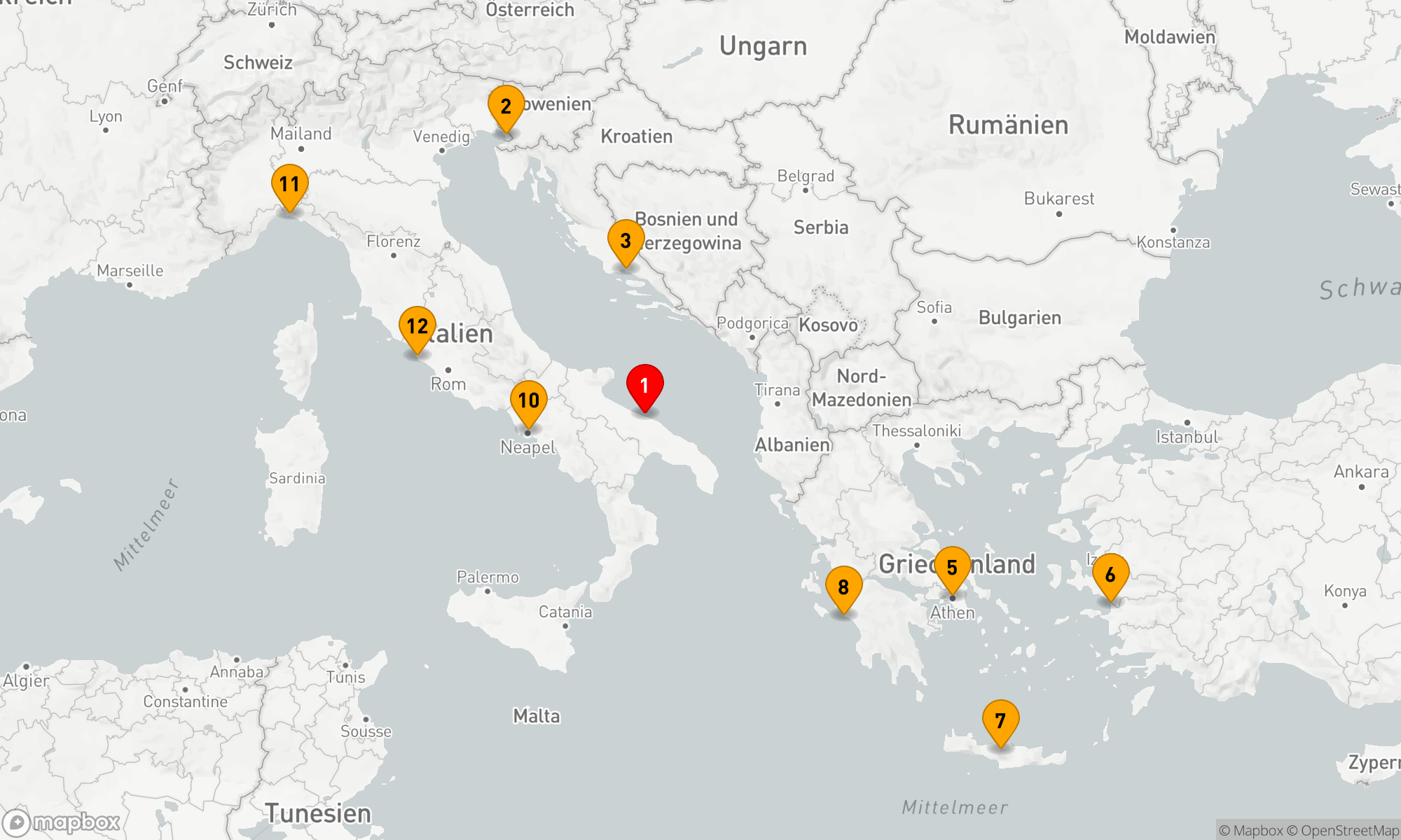 Route 11 Nächte - Mediterrane Entdeckungsreise