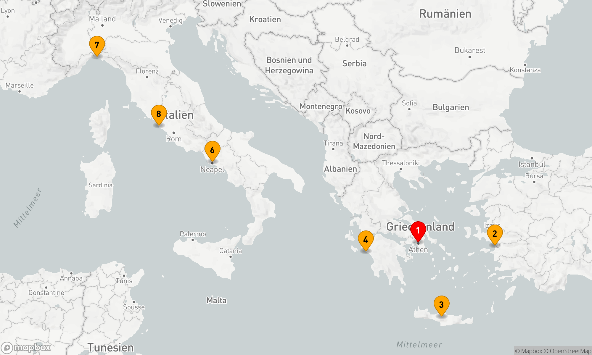 Route 7 Nächte - Mittelmeerzauber von der Antike zur Renaissance
