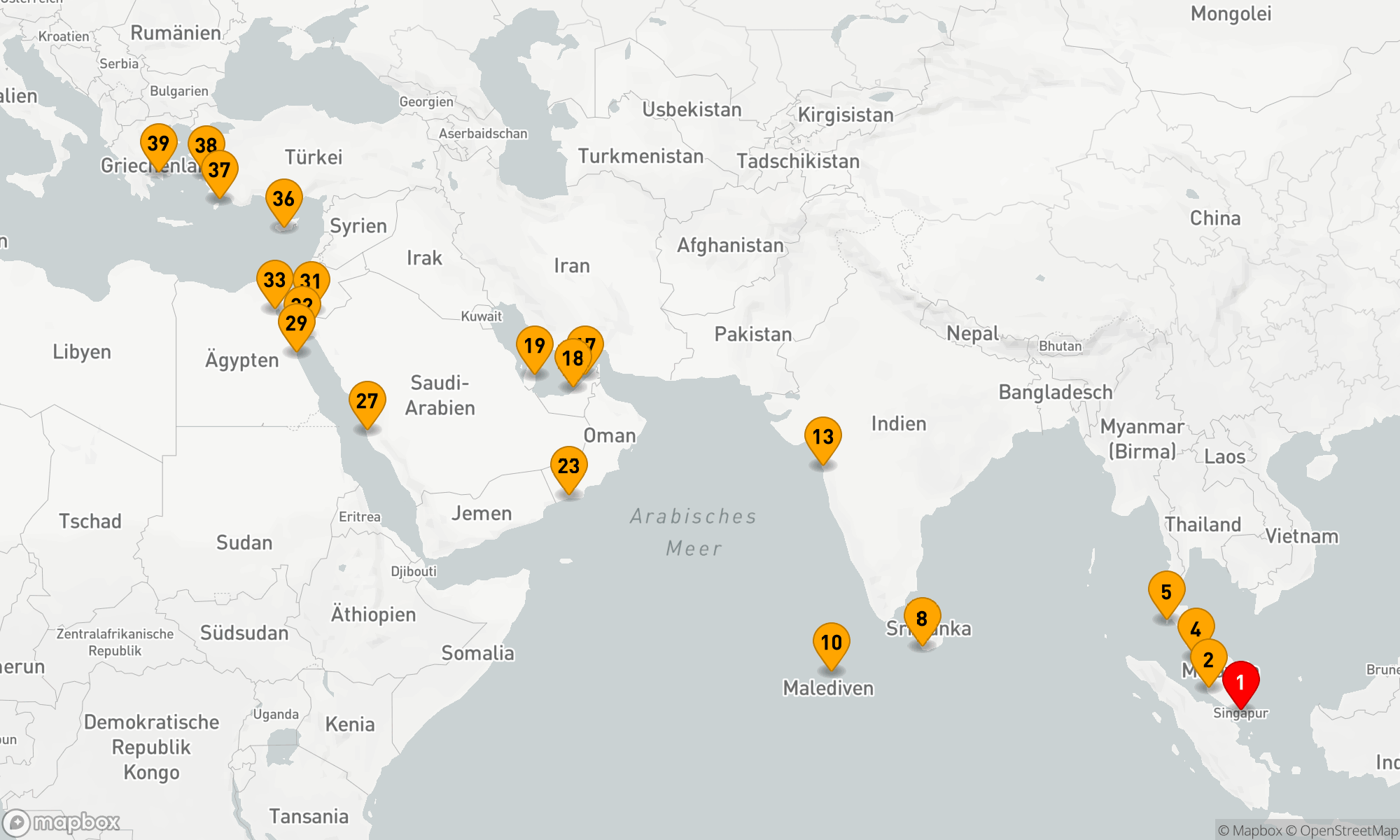 Route 38 Nächte - ASIA TO ANTIQUITY PASSAGE
