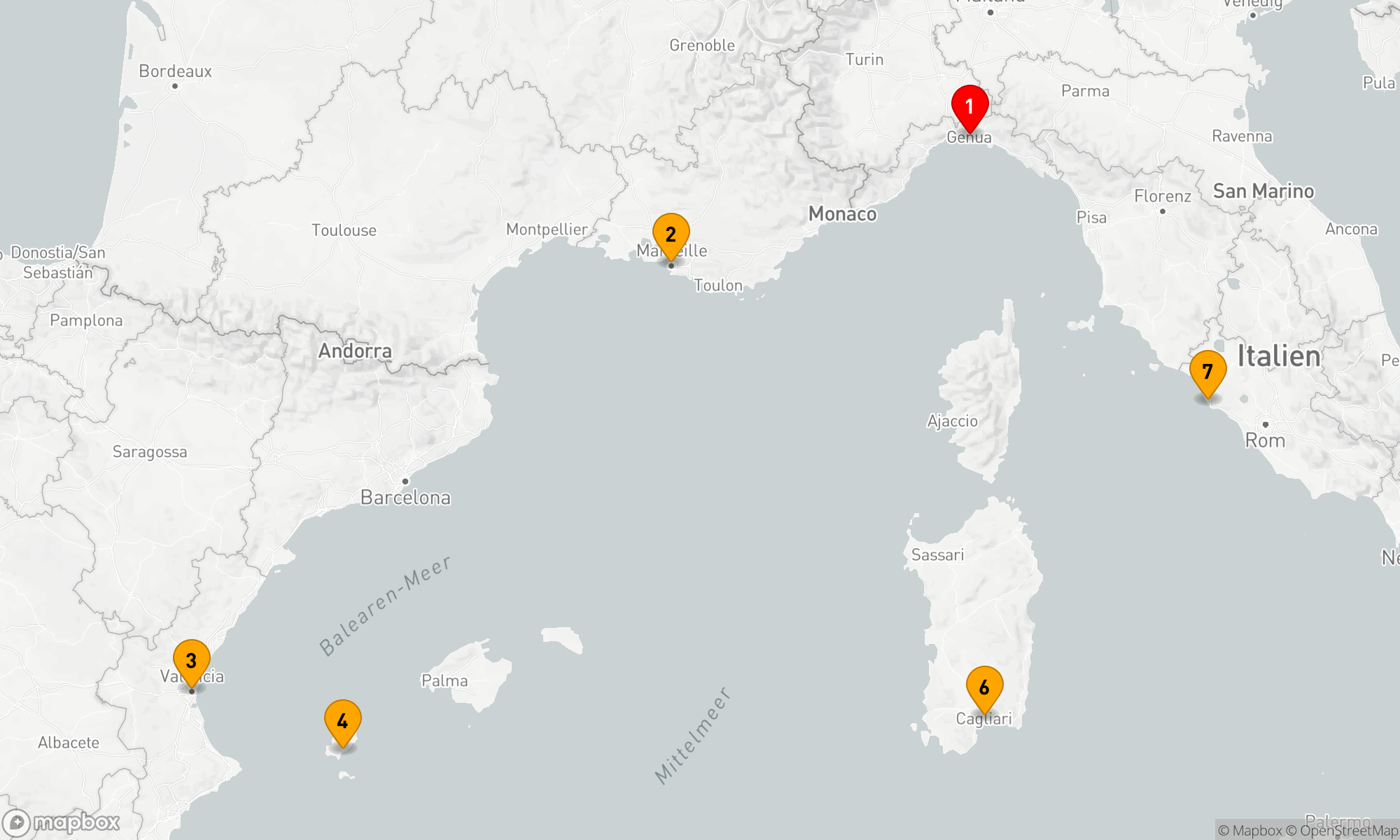 Route 7 Nächte - Mediterrane Abenteuerreise ab Genua