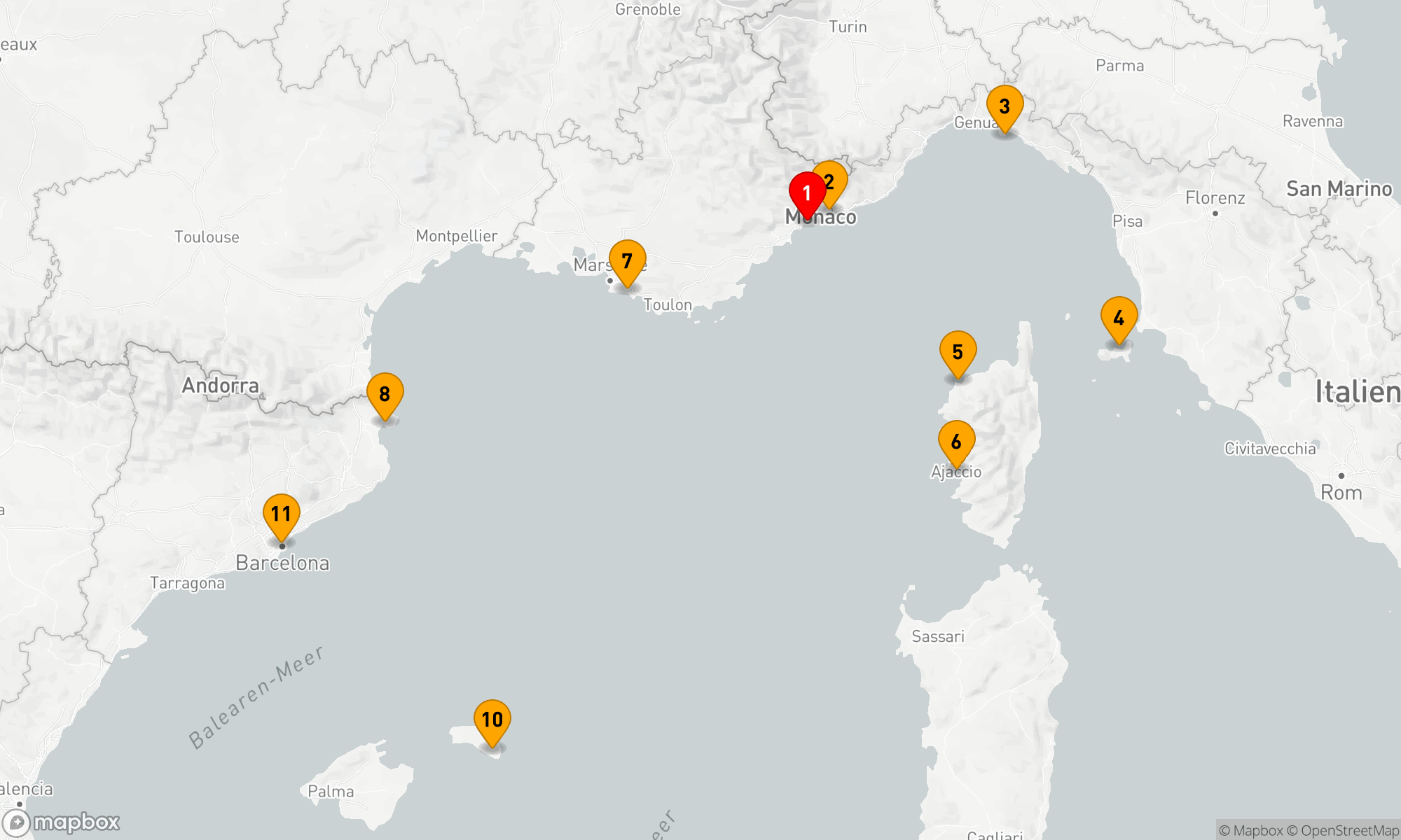 Route 10 Nächte - Die diskreten Juwelen des westlichen Mittelmeers