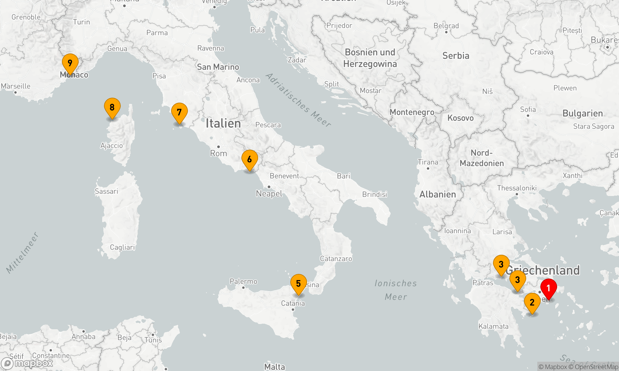 Route 8 Nächte - Mediterranes Flanieren