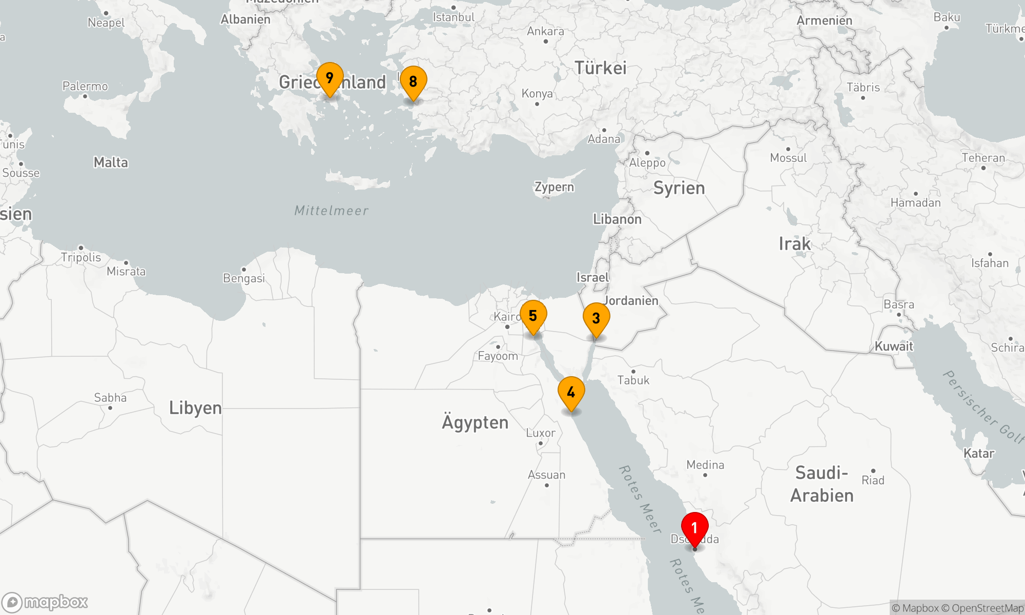 Route 8 Nächte - Kulturelle Schätze des östlichen Mittelmeers
