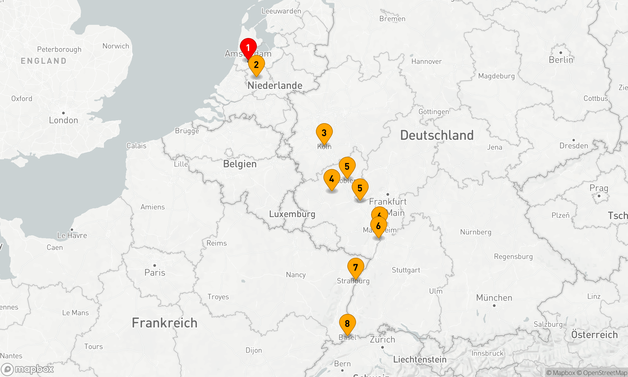 Route 7 Nächte - Klassische Rheinkreuzfahrt