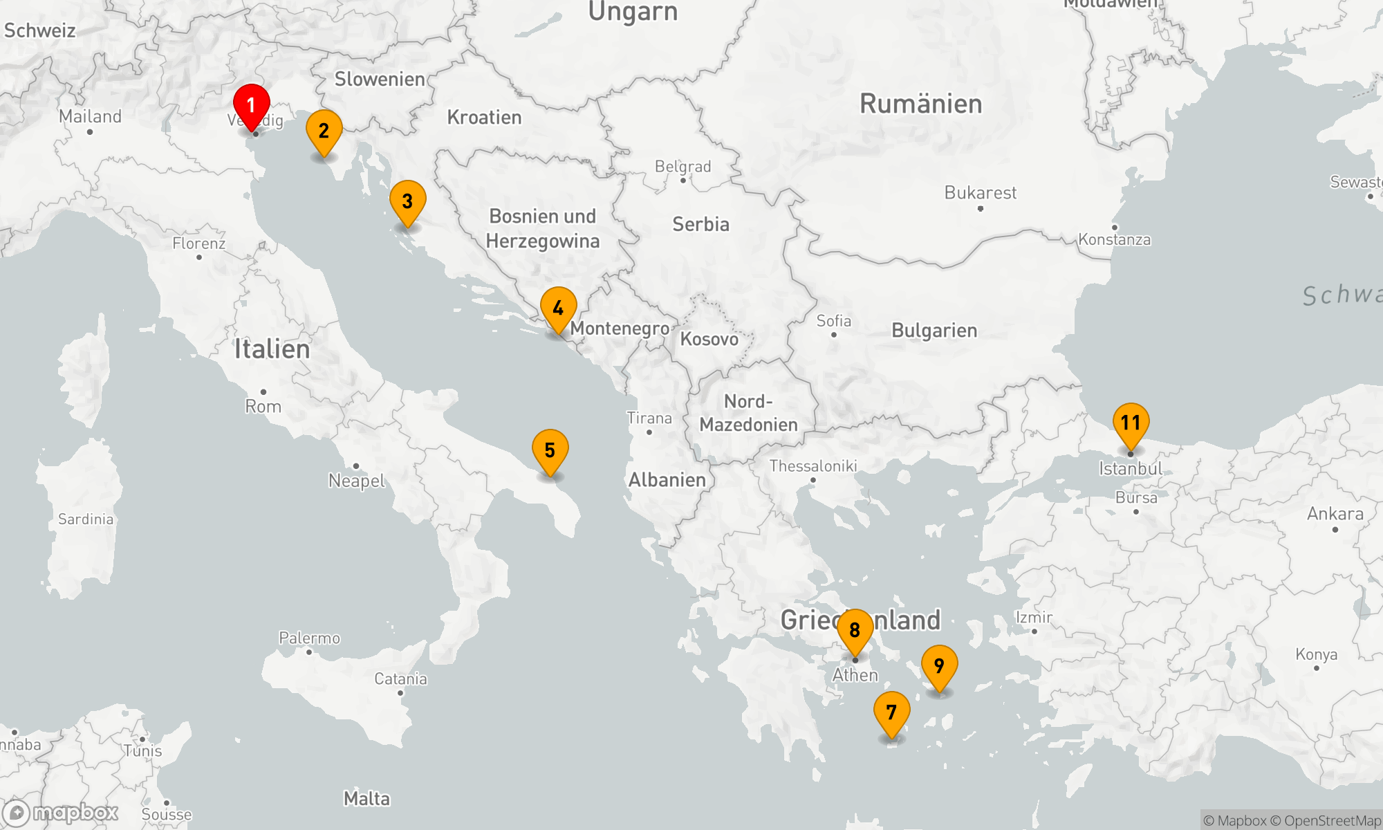 Route 10 Nächte - Mediterranes Mosaik: Von der Adria zum Bosporus
