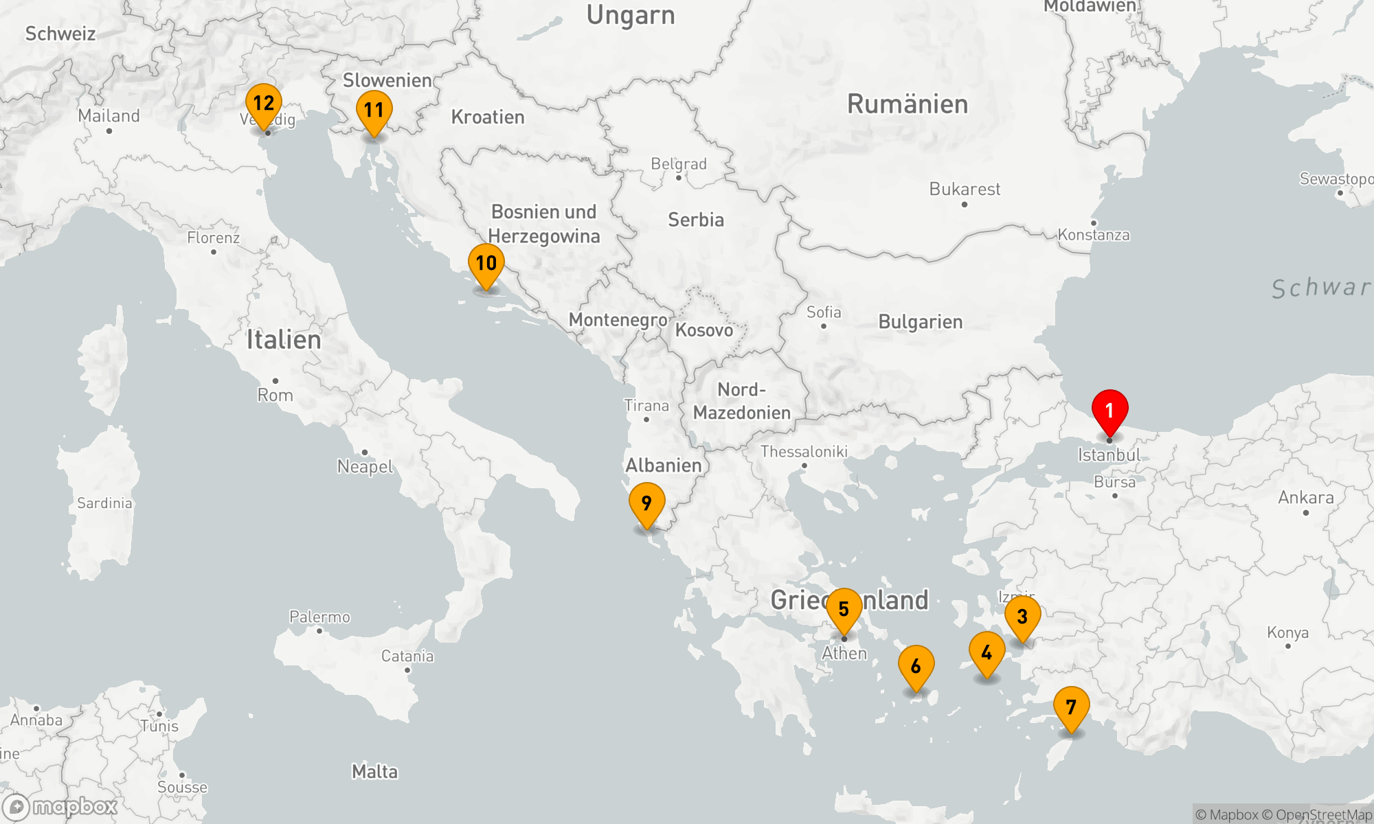 Route 11 Nächte - Mediterrane Entdeckungsreise