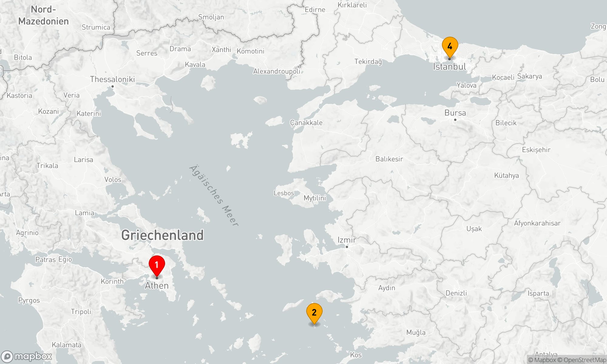 Route 3 Nächte - Odyssee der Ägäis