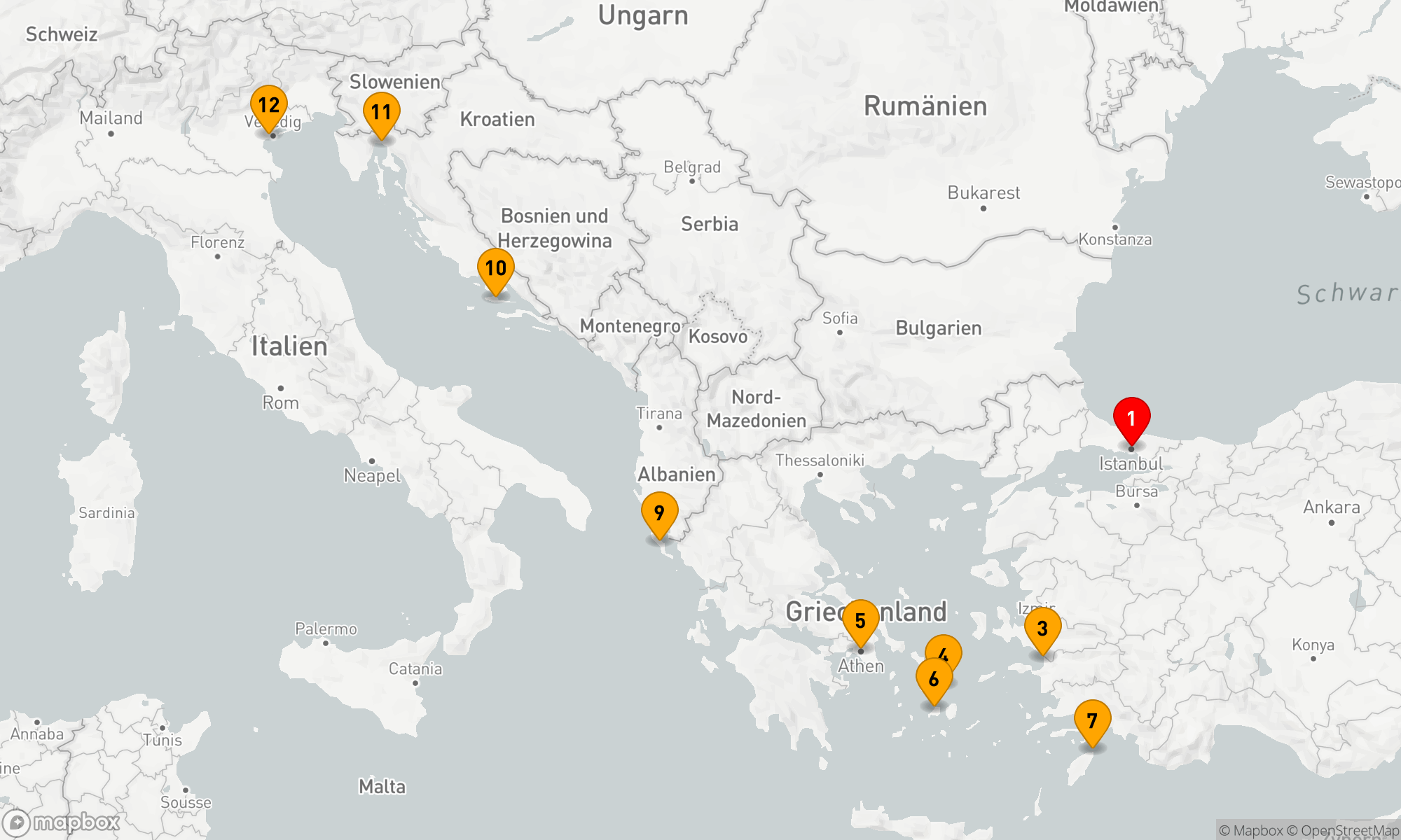 Route 11 Nächte - Von den Schätzen Istanbuls zu den Lagunen von Venedig: Eine Entdeckungsreise der Ägäis und Adria