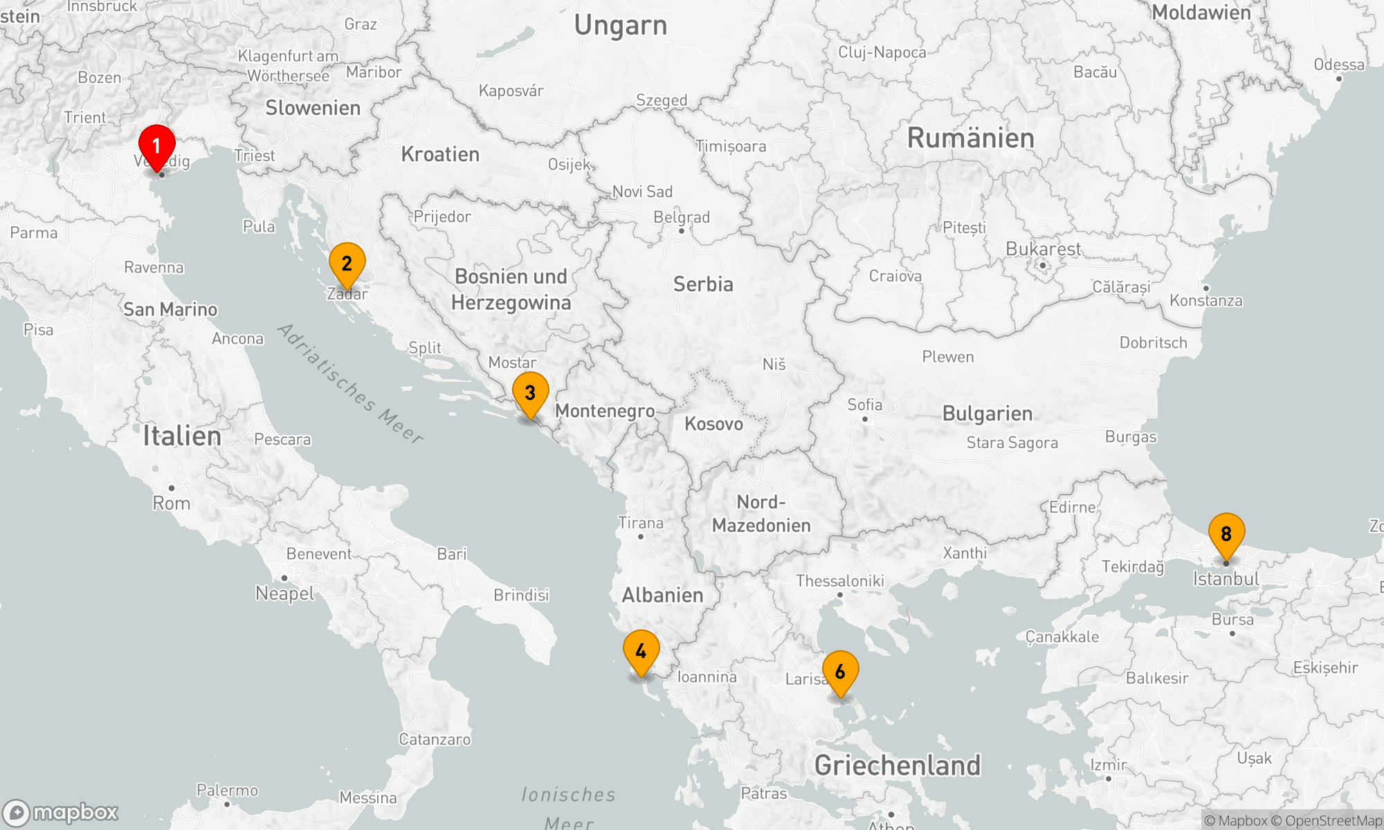 Route 7 Nächte - Adriatische Entdeckung und Ägäische Kulturreise
