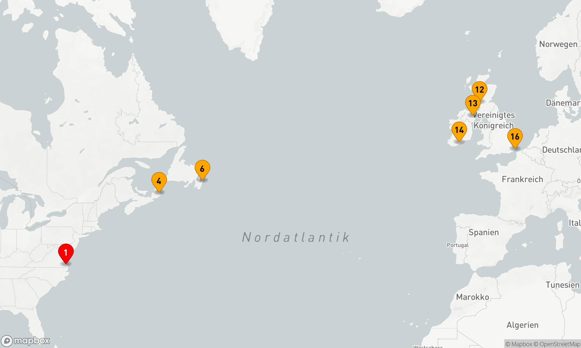 Route 15 Nächte - KARNEVALSREISEN - TRANSATLANTISCH