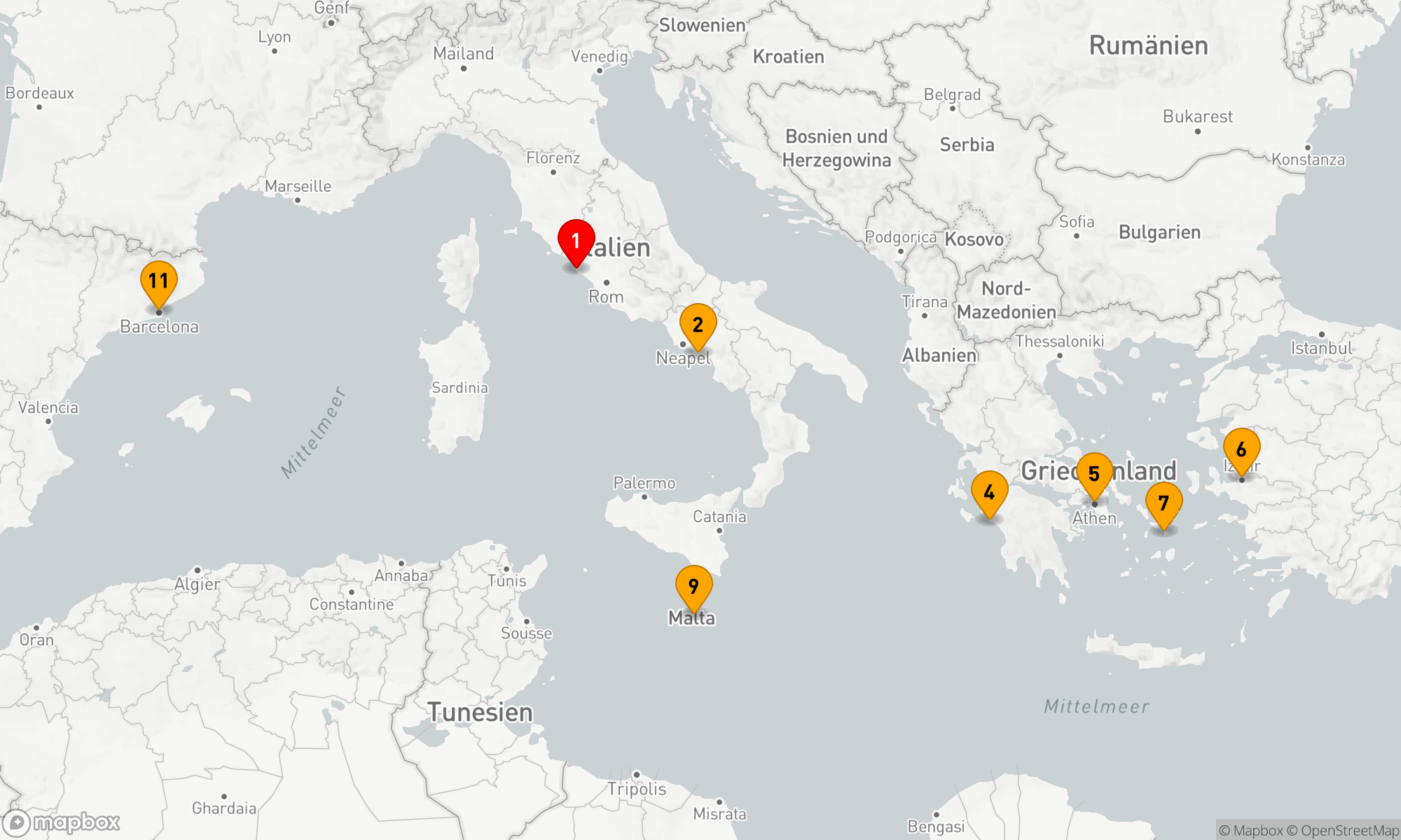 Route 10 Nächte - GRIECHISCHE INSELN,  TÜRKEI UND ITALIEN