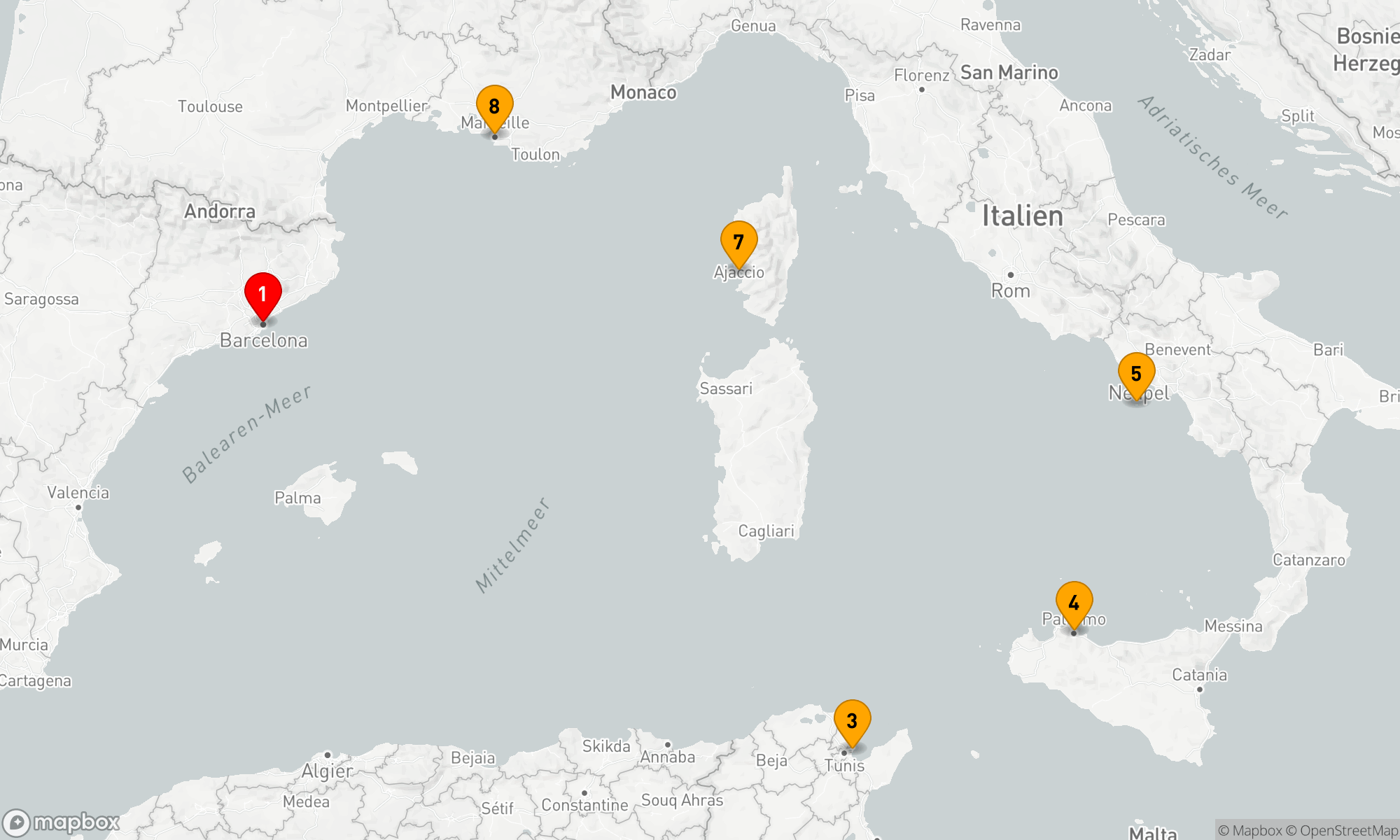 Route 8 Nächte - MEDITERRANEAN