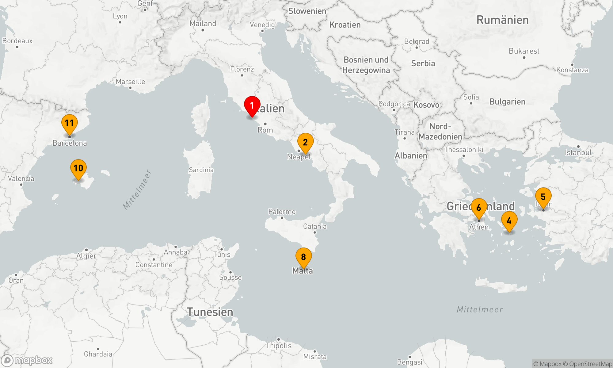 Route 10 Nächte - GRIECHISCHE INSELN,  TÜRKEI UND ITALIEN