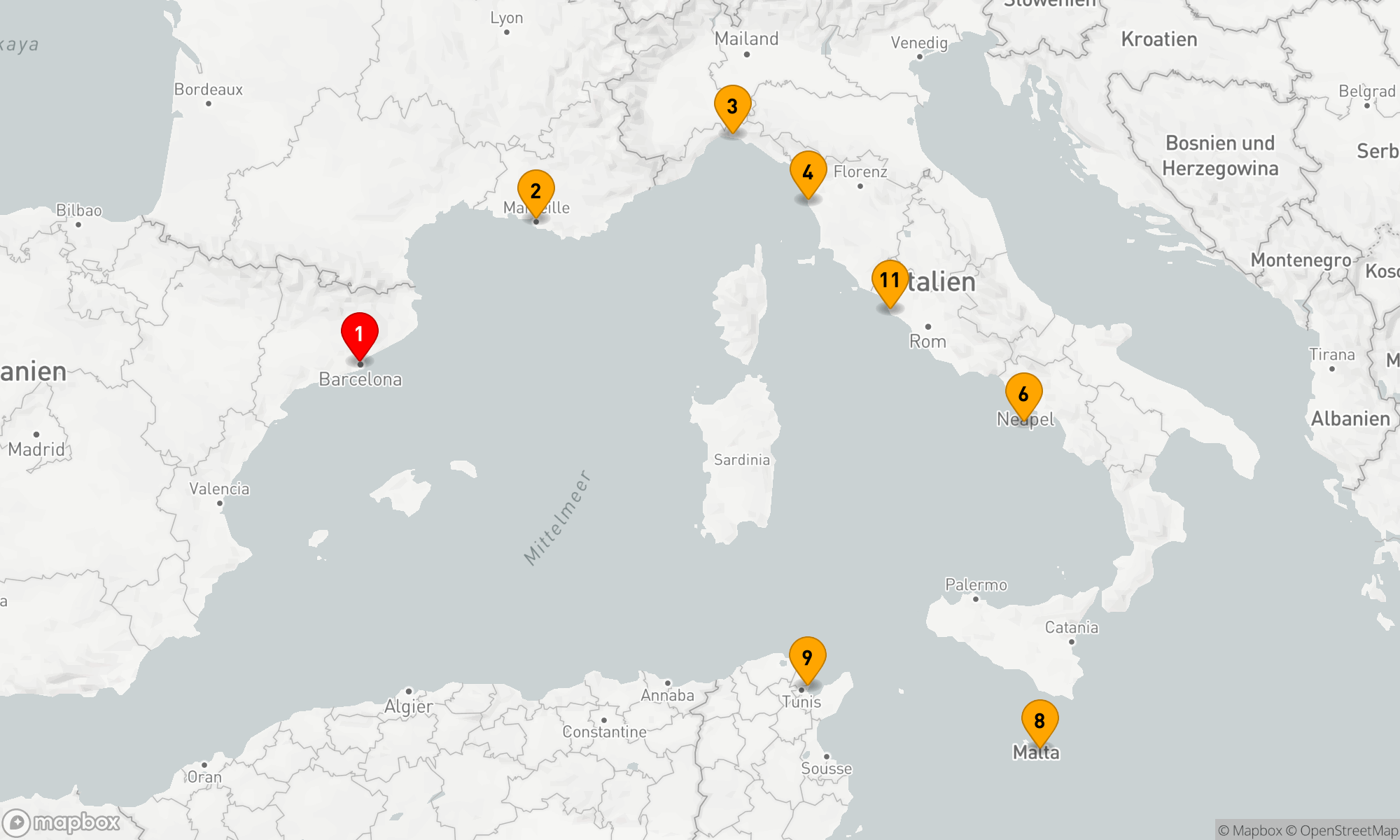 Route 10 Nächte - MEDITERRANEAN