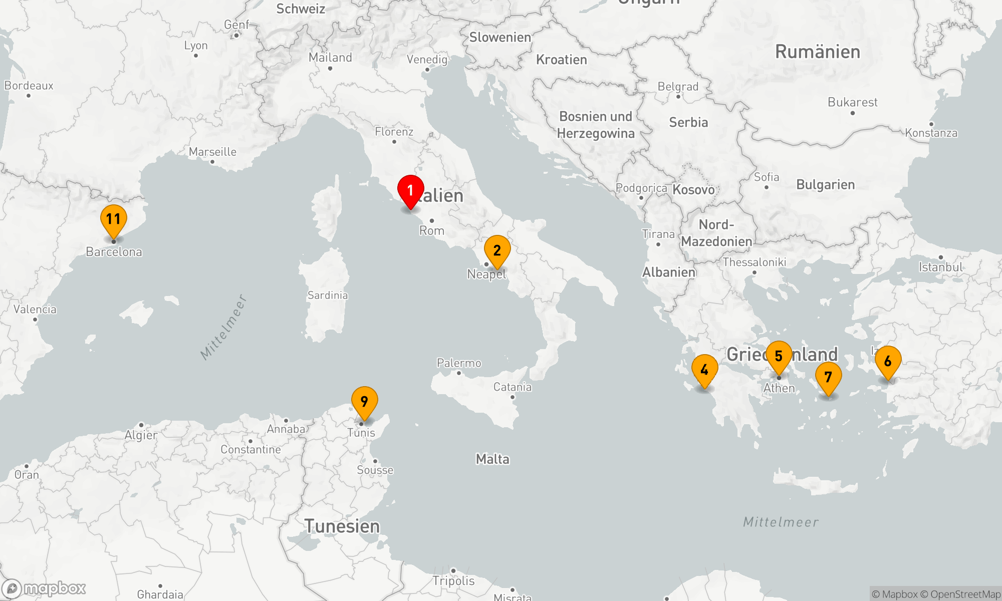 Route 10 Nächte - GRIECHISCHE INSELN,  TÜRKEI UND ITALIEN