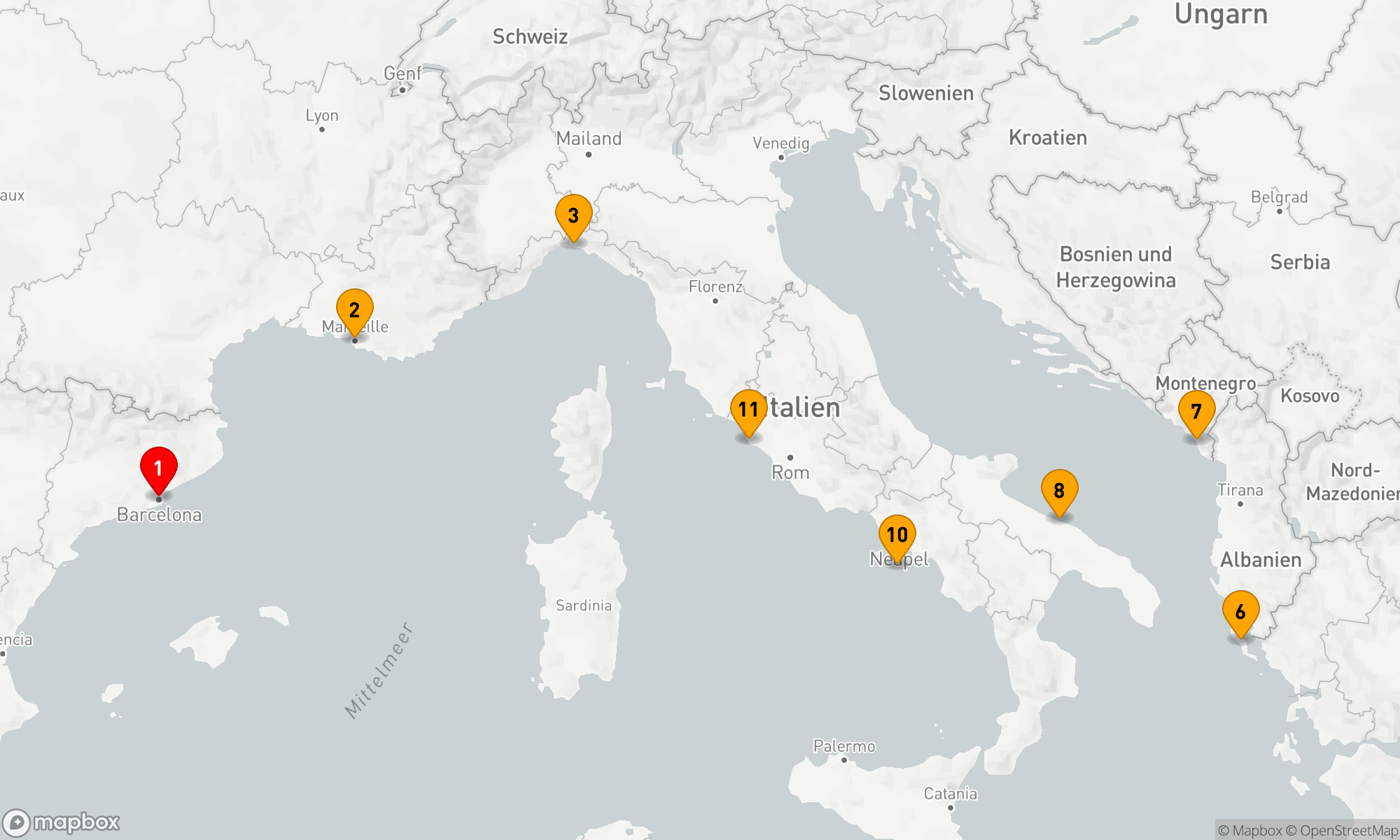 Route 10 Nächte - MEDITERRANEAN