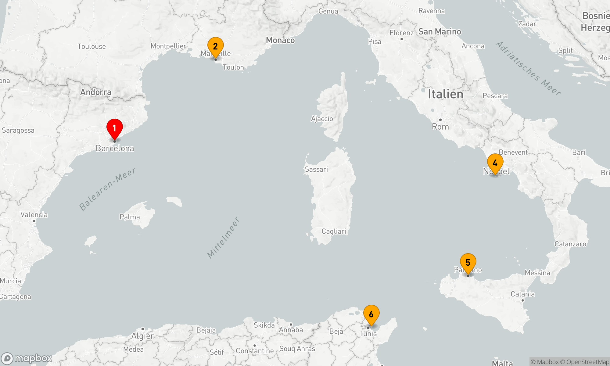 Route 7 Nächte - MITTELMEERKREUZFAHRT