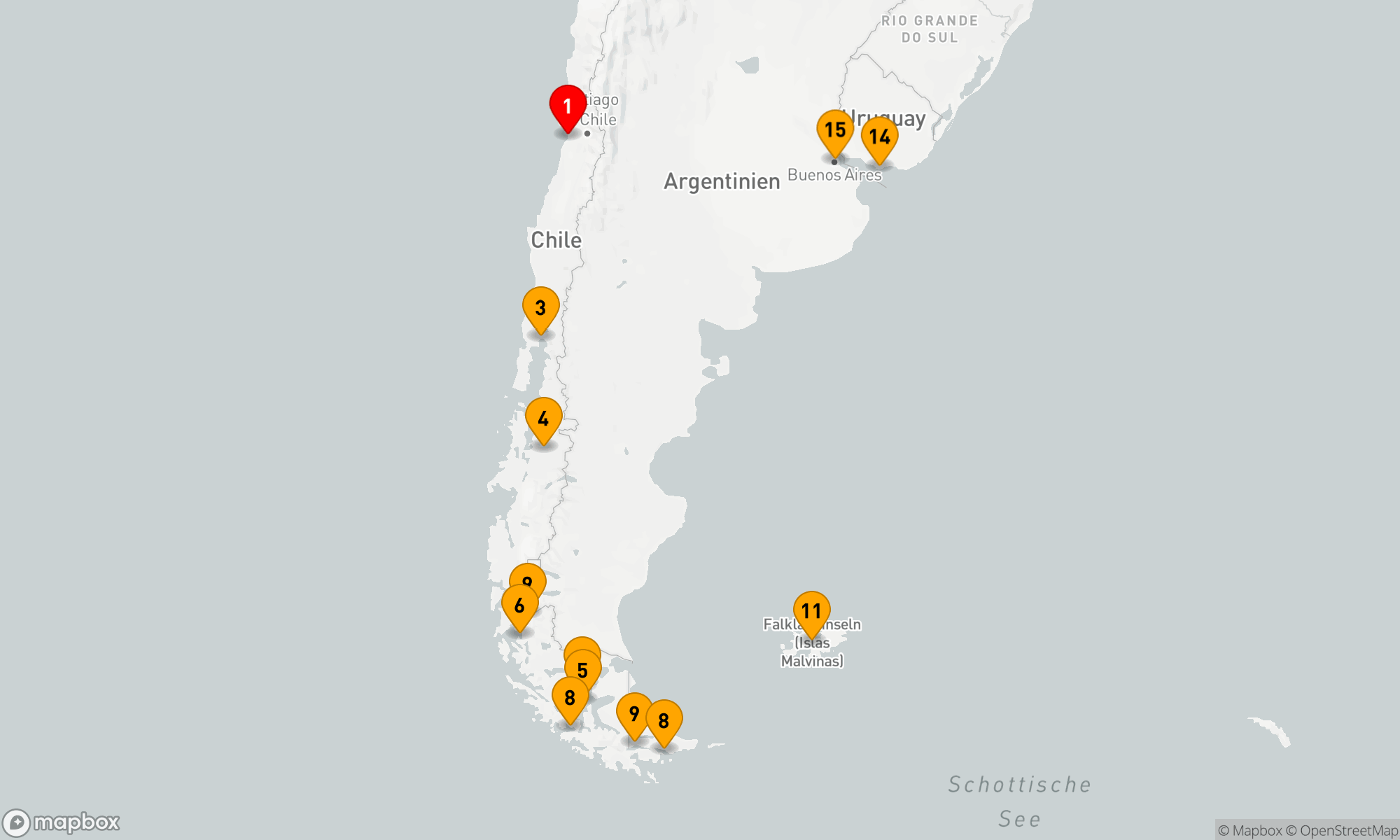 Route 14 Nächte - SÜDAMERIKANISCHE WEGE: CHILENISCHE FJORDE & GLETSCHER