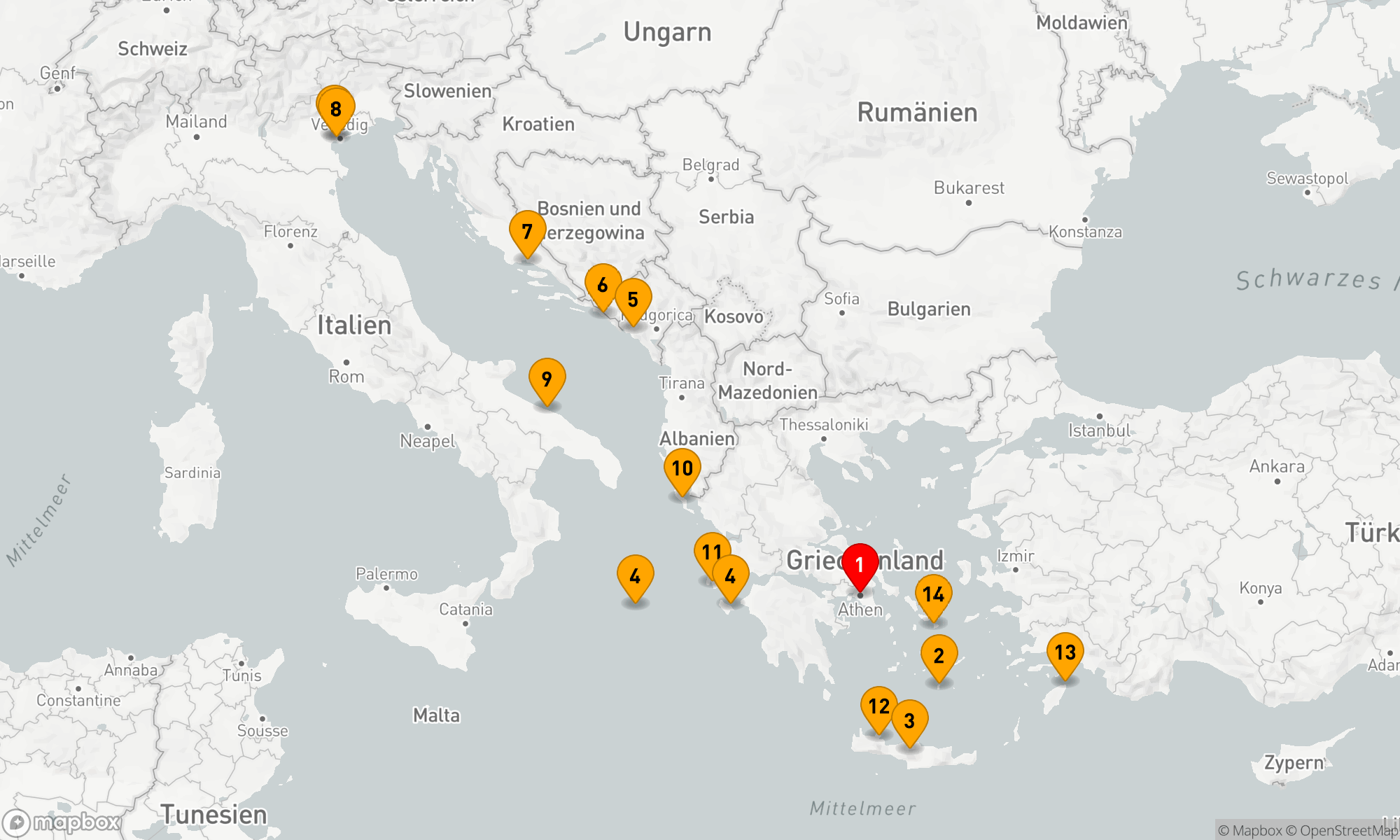 Route 14 Nächte - Mediterrane Traumreise