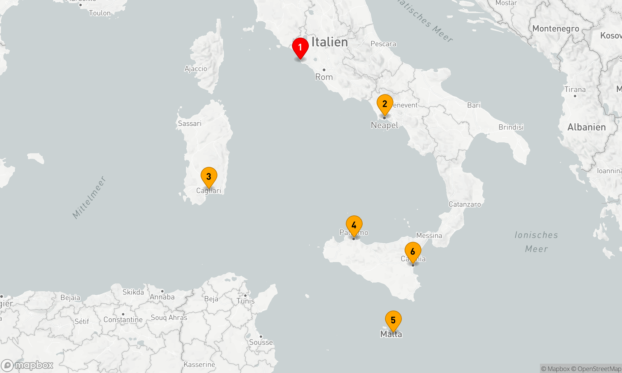 Route 5 Nächte - Mediterrane Entdeckungsreise