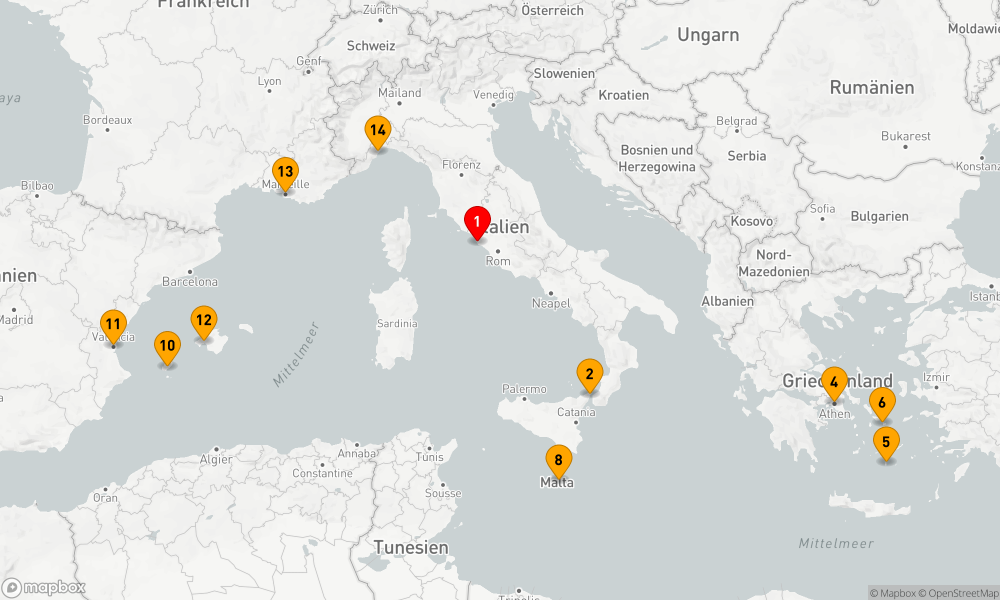 Route 14 Nächte - Mediterrane Entdeckungsreise