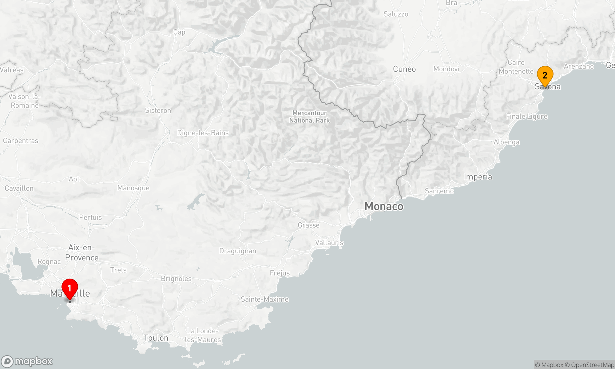 Route 1 Nacht - Zauber der Mittelmeerküste